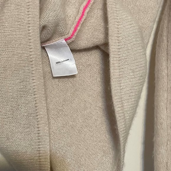 Pure Collection 100% Cashmere Sweater Long Sleeve V-Neck Top Tan/Cream/Pink   4 - Picture 9 of 16